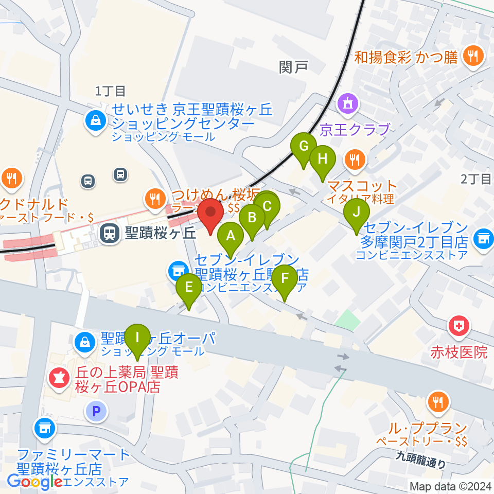 スガナミ楽器 桜ヶ丘センター周辺の駐車場・コインパーキング一覧地図