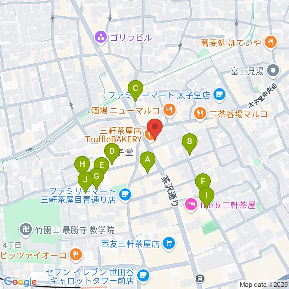 スガナミ三軒茶屋センター周辺の駐車場・コインパーキング一覧地図