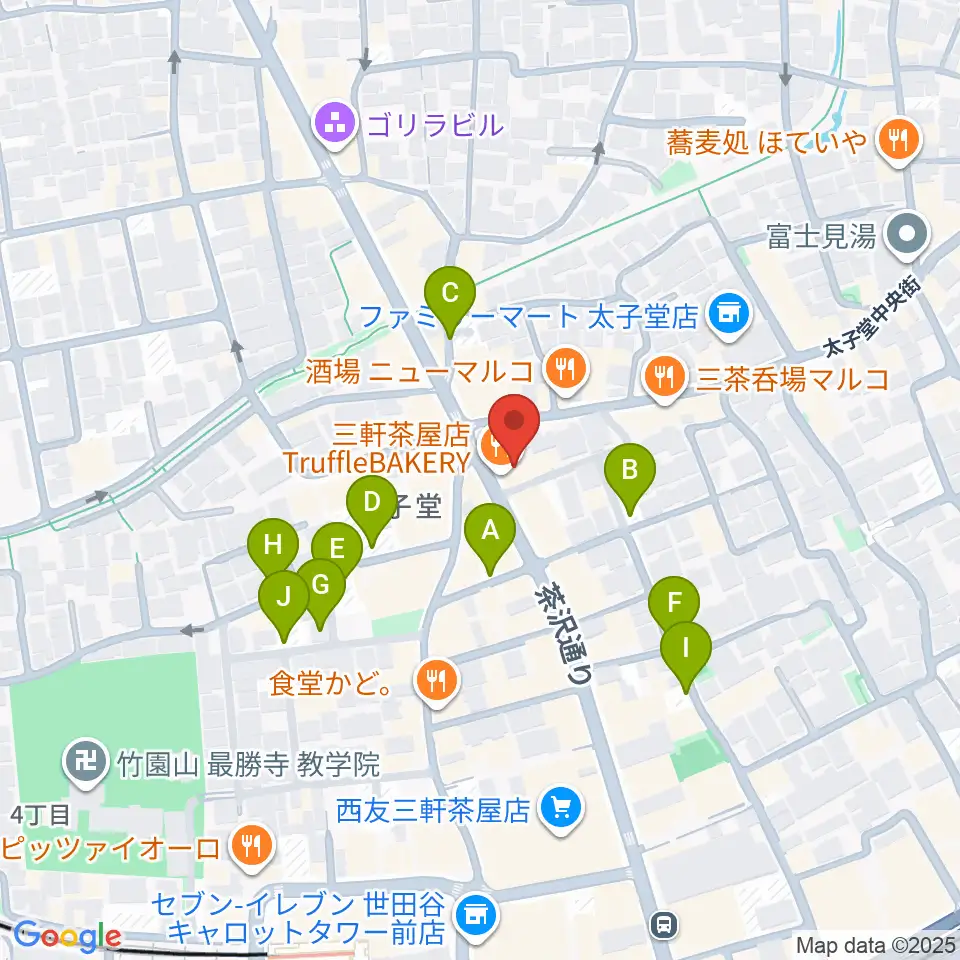 スガナミ三軒茶屋センター周辺の駐車場・コインパーキング一覧地図