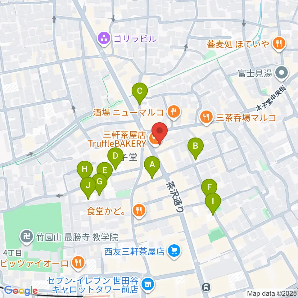 スガナミ三軒茶屋センター周辺の駐車場・コインパーキング一覧地図