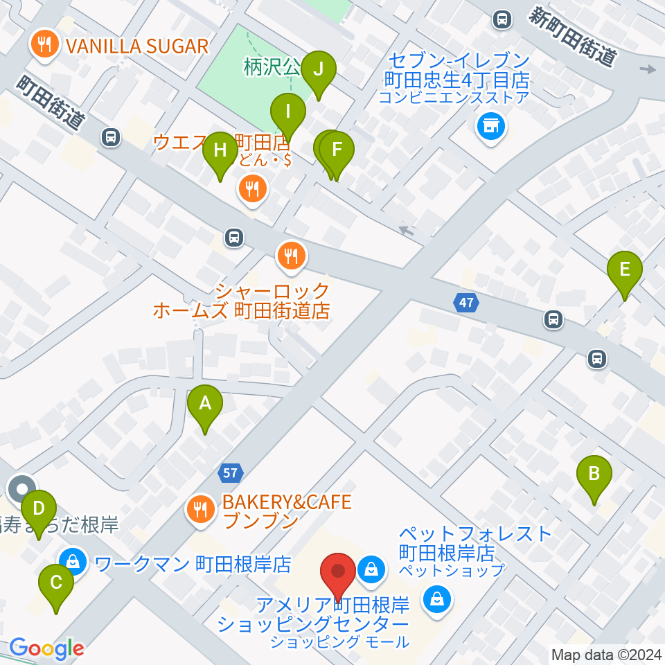 スガナミ楽器 町田根岸センター周辺の駐車場・コインパーキング一覧地図