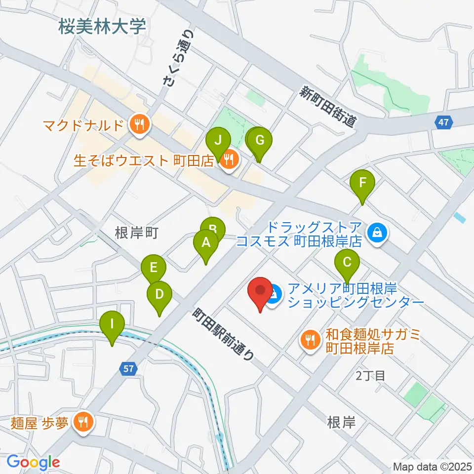 スガナミ楽器 町田根岸センター周辺の駐車場・コインパーキング一覧地図