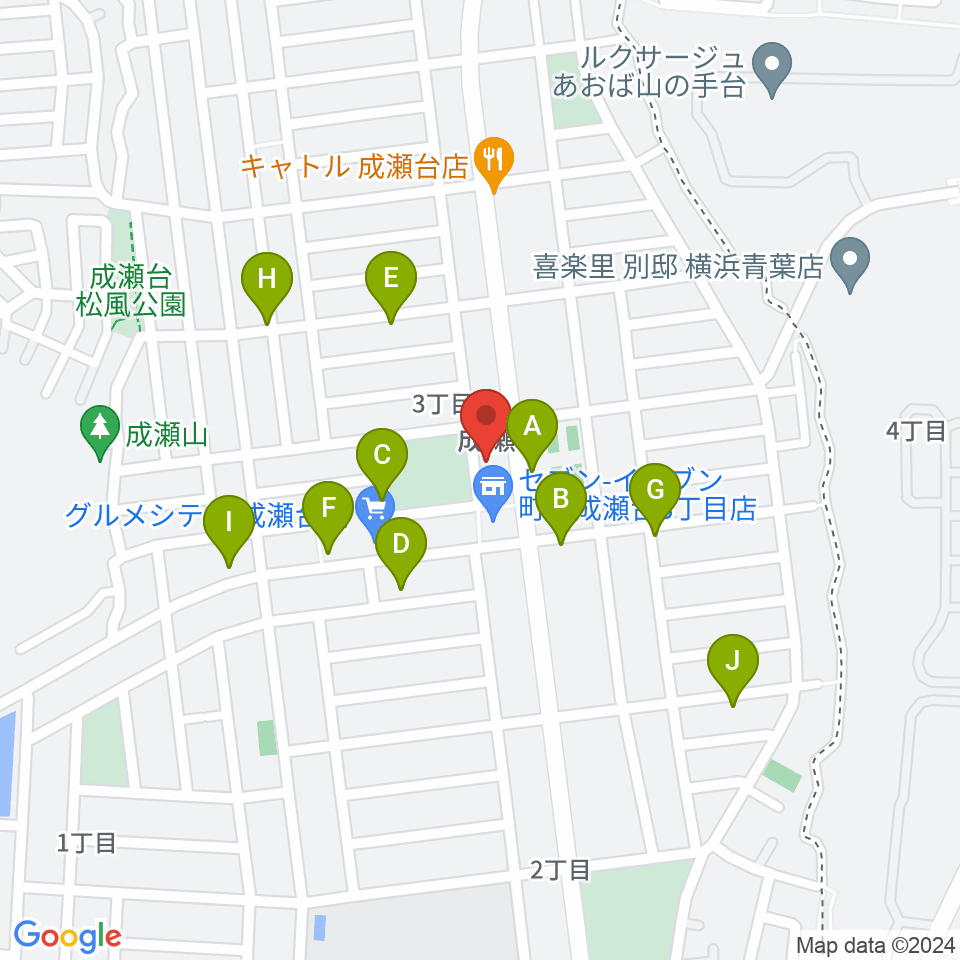 スガナミ楽器 成瀬台センター周辺の駐車場・コインパーキング一覧地図