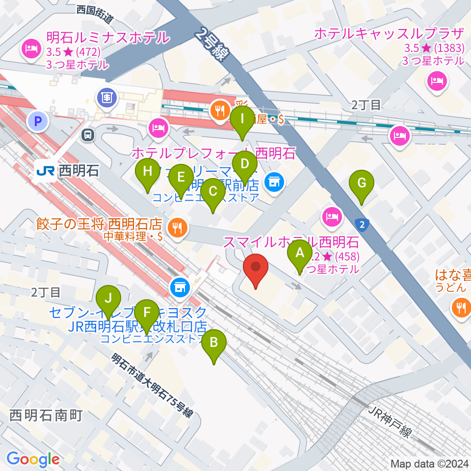 スガナミ楽器 西明石ミュージックセンター周辺の駐車場・コインパーキング一覧地図