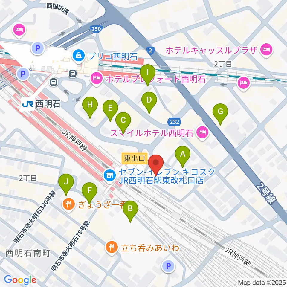 スガナミ楽器 西明石ミュージックセンター周辺の駐車場・コインパーキング一覧地図