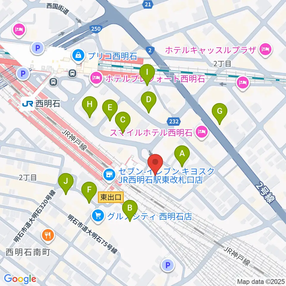 スガナミ楽器 西明石ミュージックセンター周辺の駐車場・コインパーキング一覧地図