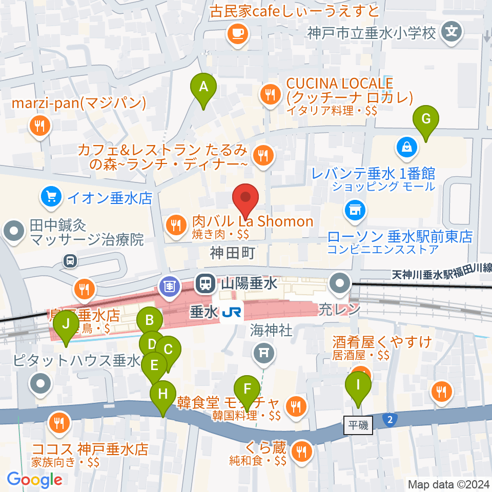 スガナミ楽器 垂水ミュージックセンター周辺の駐車場・コインパーキング一覧地図