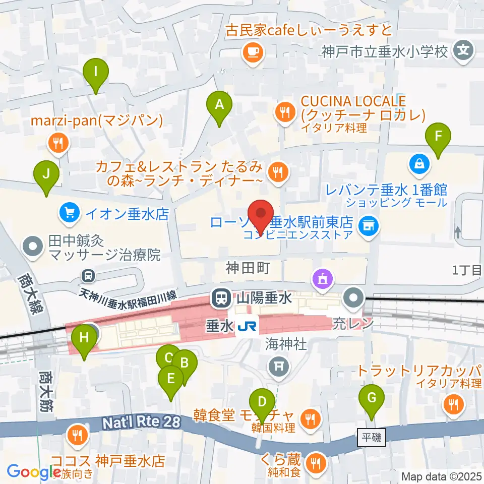 スガナミ楽器 垂水ミュージックセンター周辺の駐車場・コインパーキング一覧地図