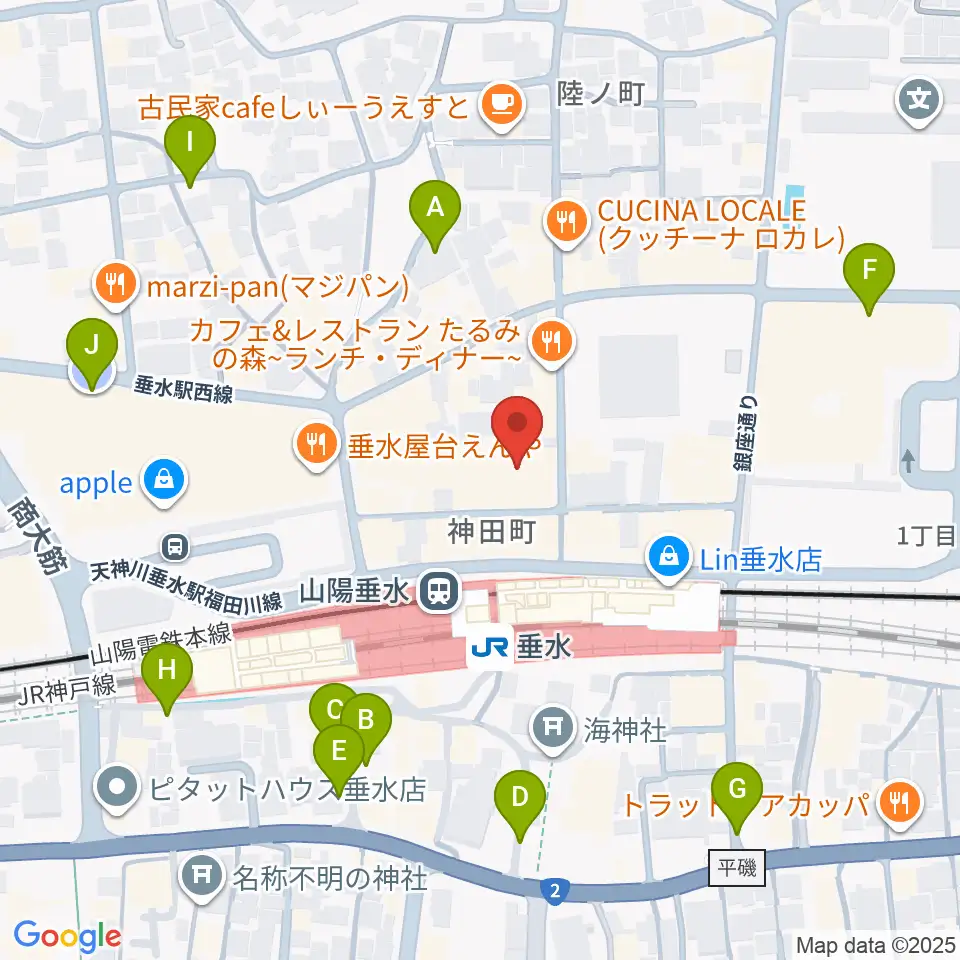 スガナミ楽器 垂水ミュージックセンター周辺の駐車場・コインパーキング一覧地図
