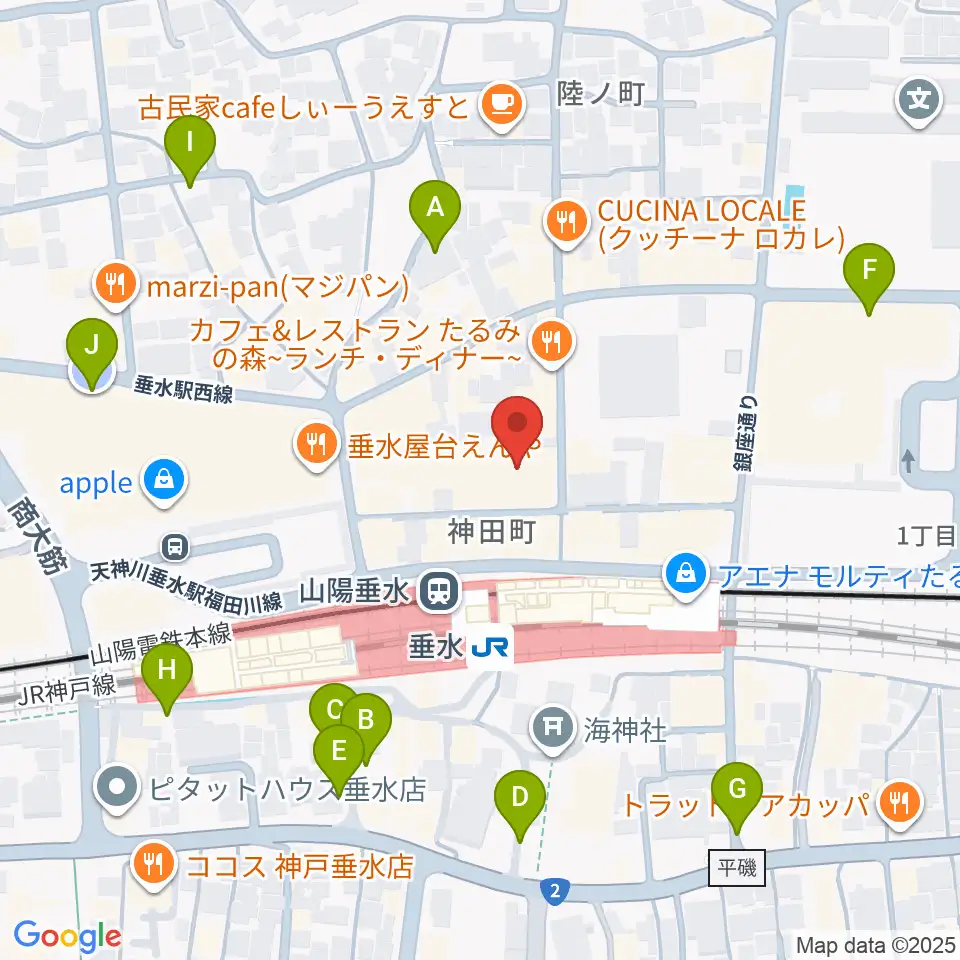 スガナミ楽器 垂水ミュージックセンター周辺の駐車場・コインパーキング一覧地図