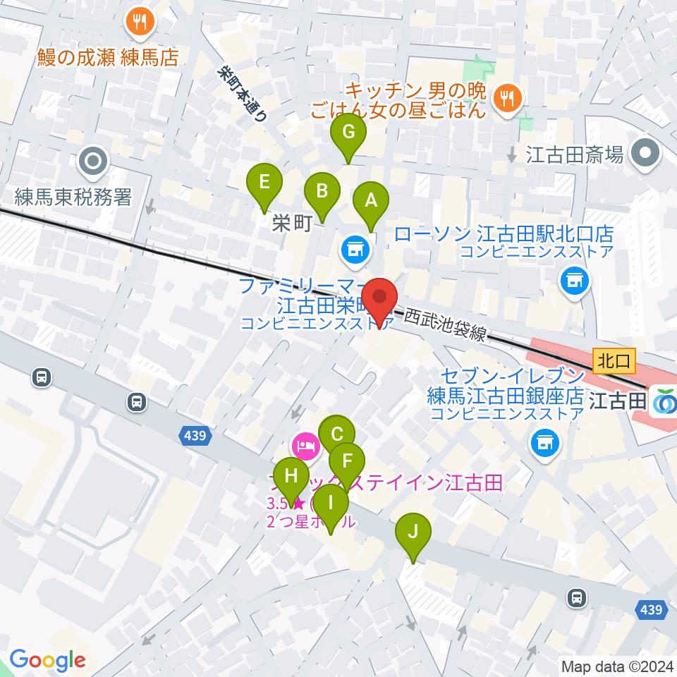 エークラスミュージック 江古田センター周辺の駐車場・コインパーキング一覧地図