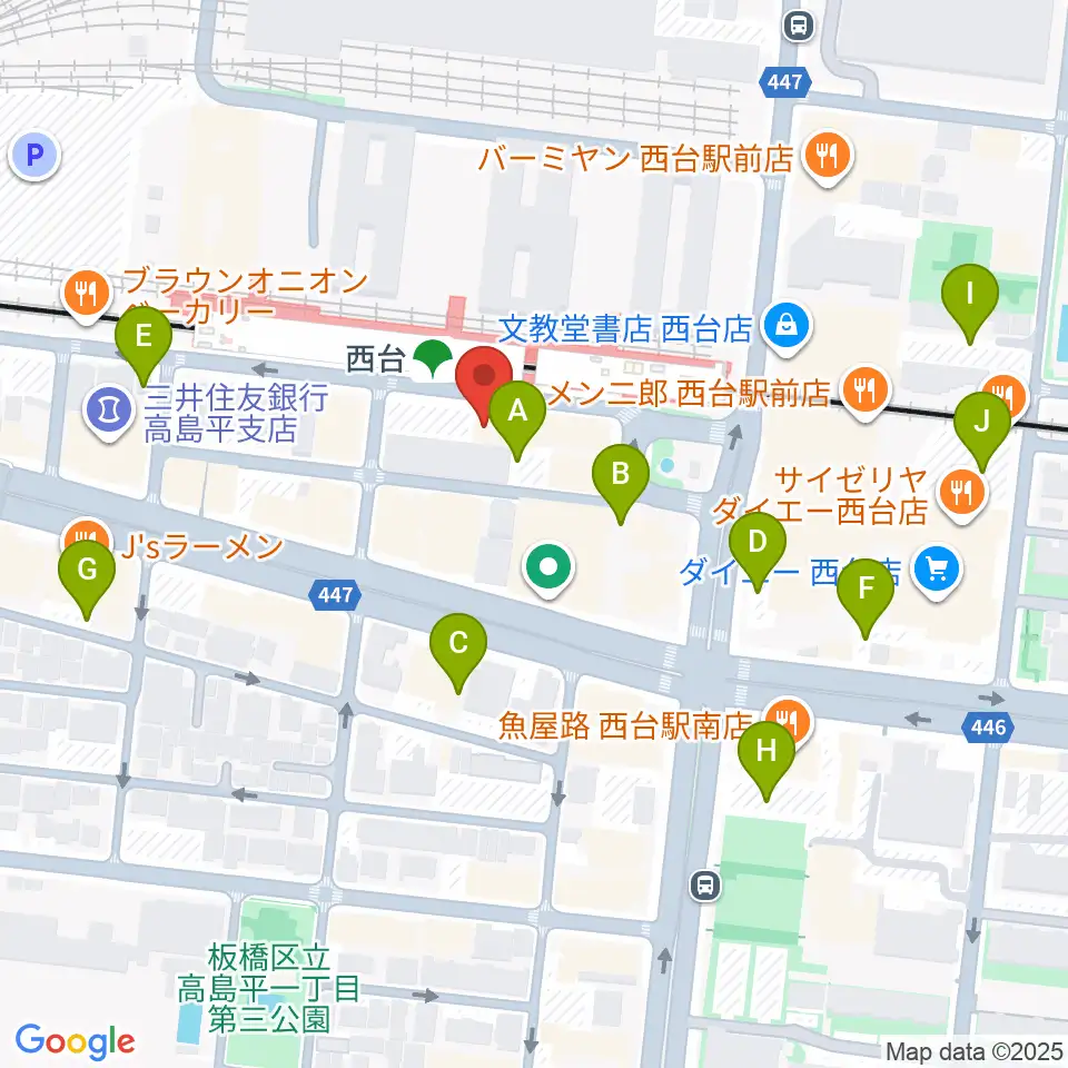 エークラスミュージック 西台センター周辺の駐車場・コインパーキング一覧地図