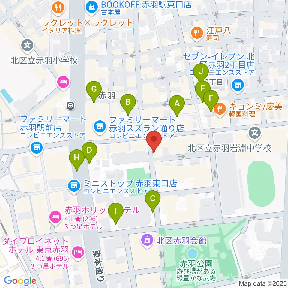 エークラスミュージック赤羽センター周辺の駐車場・コインパーキング一覧地図