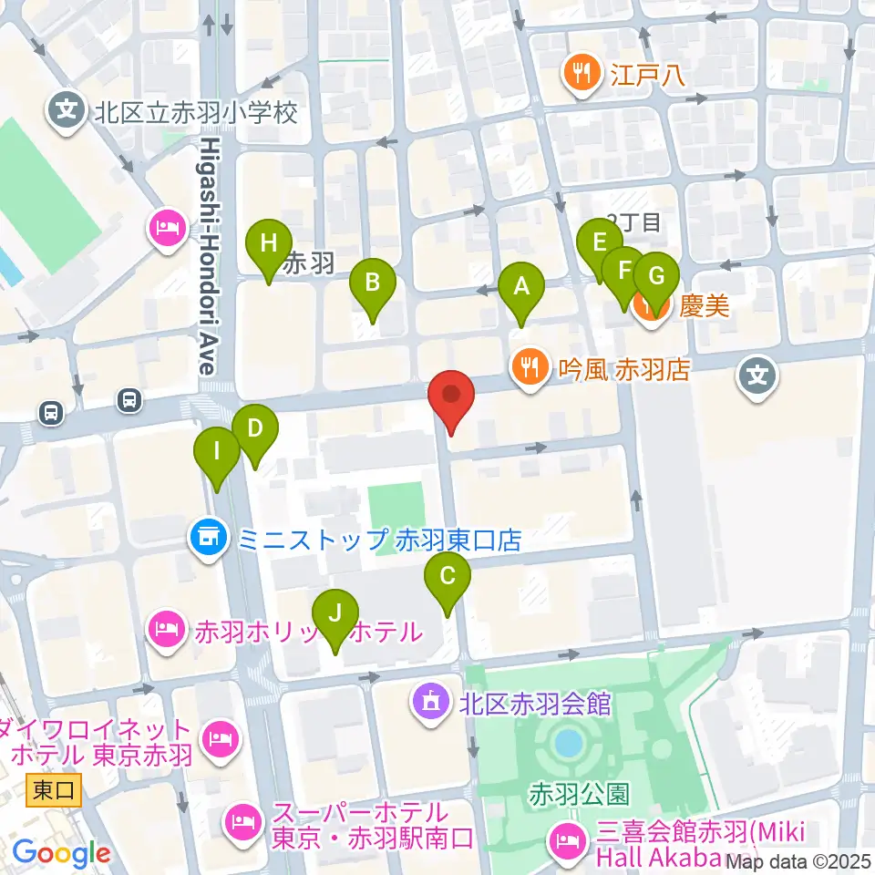 エークラスミュージック赤羽センター周辺の駐車場・コインパーキング一覧地図