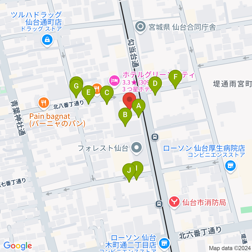 ラフォーレギター教室周辺の駐車場・コインパーキング一覧地図