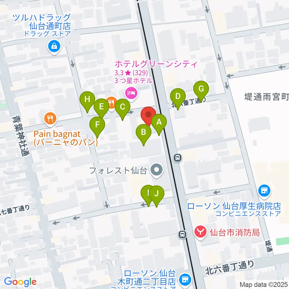 ラフォーレギター教室周辺の駐車場・コインパーキング一覧地図