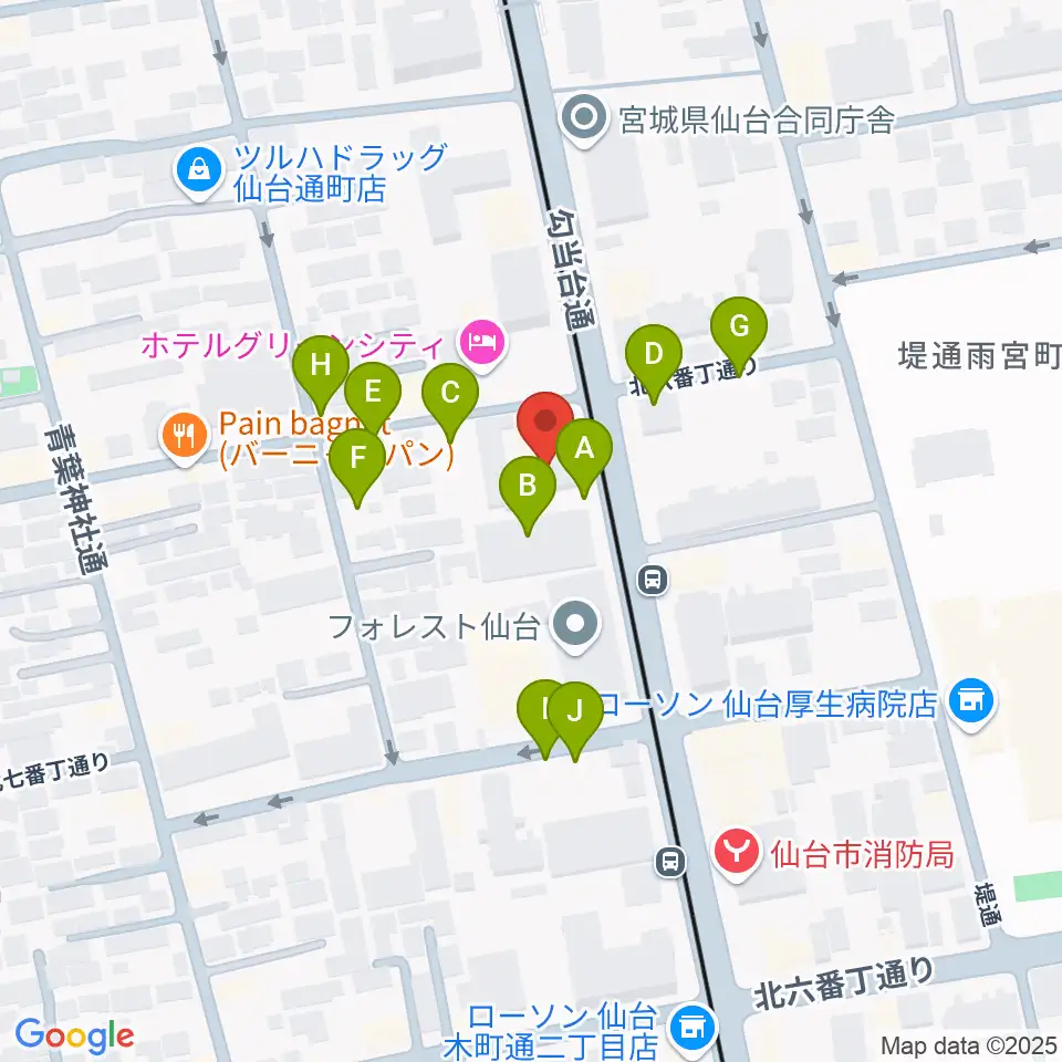 ラフォーレギター教室周辺の駐車場・コインパーキング一覧地図