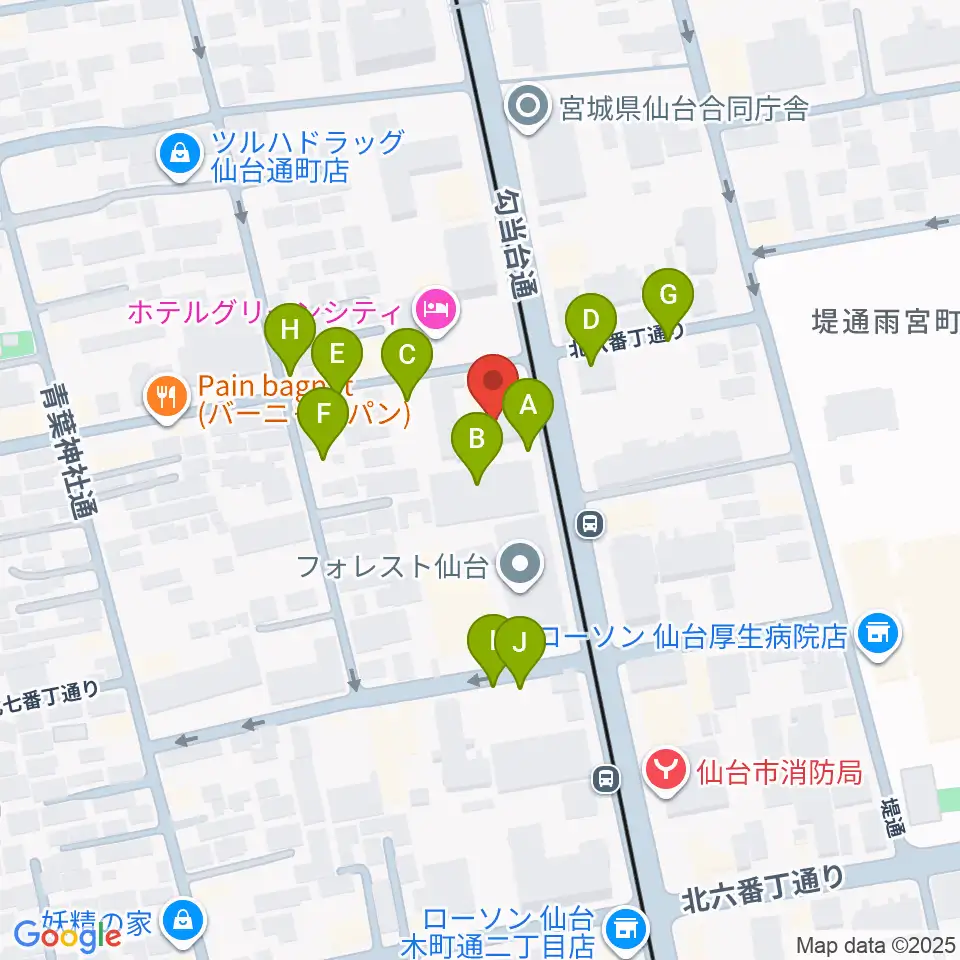 ラフォーレギター教室周辺の駐車場・コインパーキング一覧地図