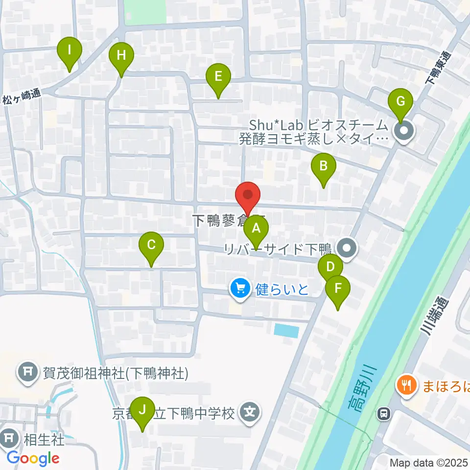 下鴨総合音楽教室周辺の駐車場・コインパーキング一覧地図