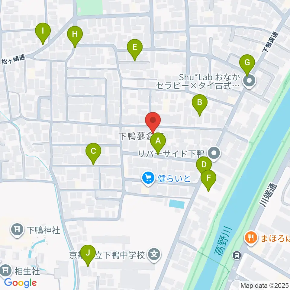 下鴨総合音楽教室周辺の駐車場・コインパーキング一覧地図