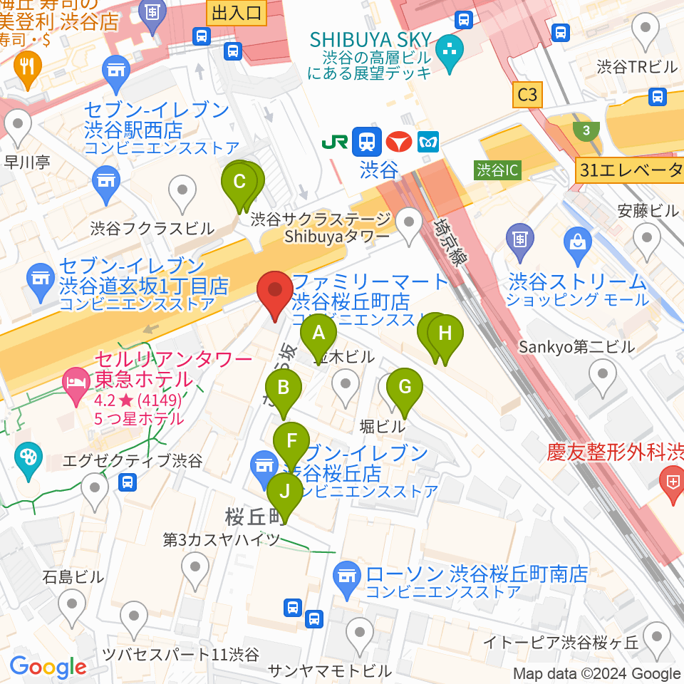 宮地楽器 MUSICJOY渋谷周辺の駐車場・コインパーキング一覧地図