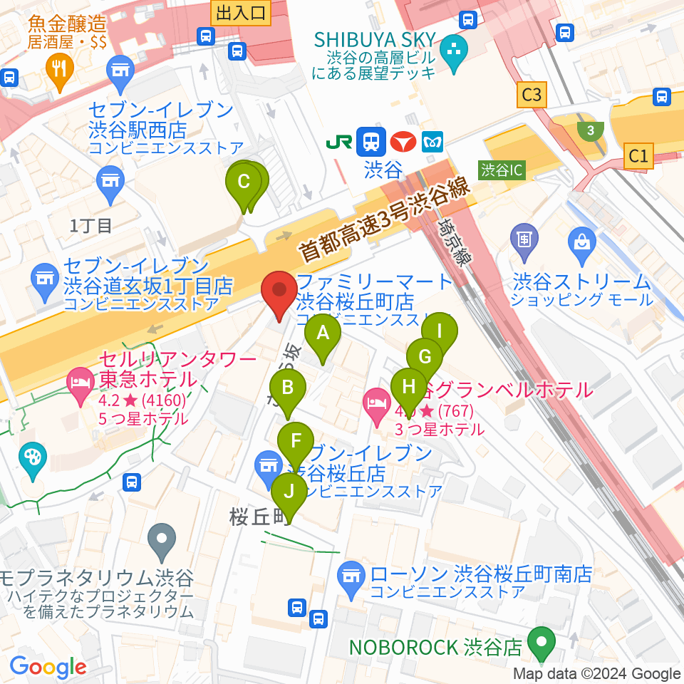 宮地楽器 MUSICJOY渋谷周辺の駐車場・コインパーキング一覧地図