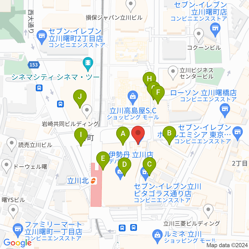 宮地楽器 MUSICJOY立川北周辺の駐車場・コインパーキング一覧地図