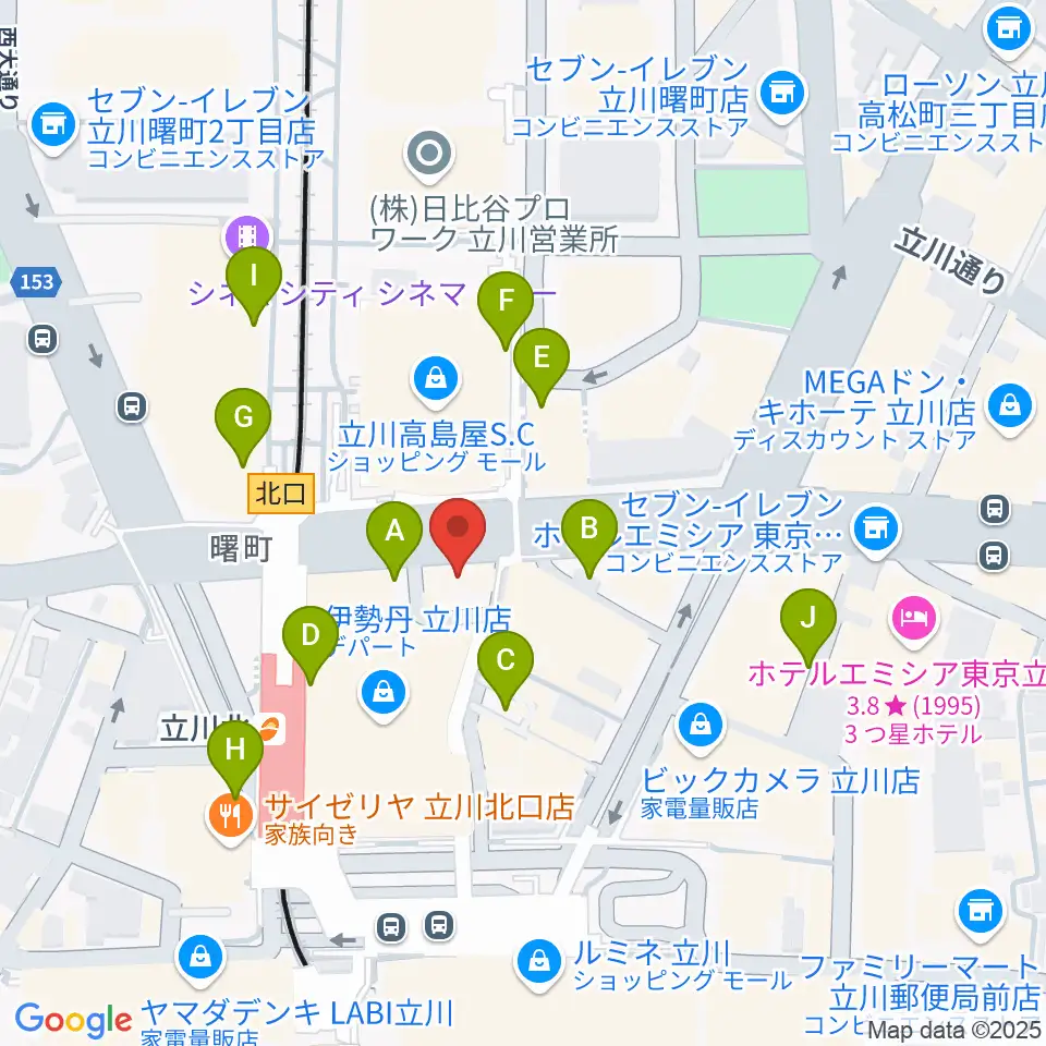 宮地楽器 MUSICJOY立川北周辺の駐車場・コインパーキング一覧地図