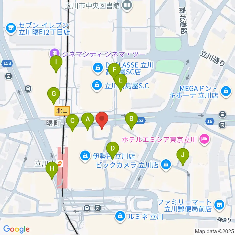 宮地楽器 MUSICJOY立川北周辺の駐車場・コインパーキング一覧地図