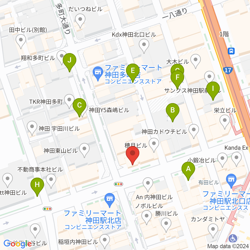 神田音楽学校周辺の駐車場・コインパーキング一覧地図