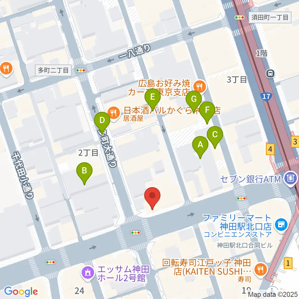 神田音楽学校周辺の駐車場・コインパーキング一覧地図