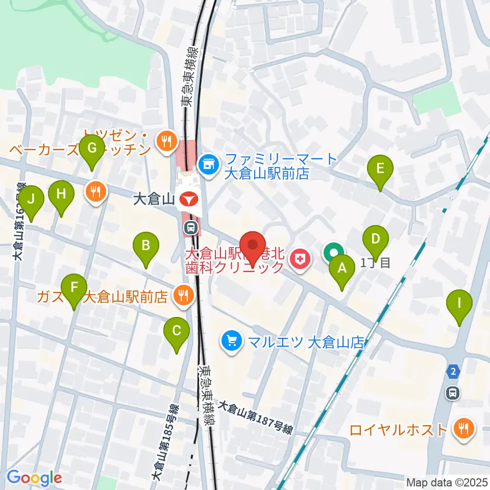 大倉山音楽美術センター周辺の駐車場・コインパーキング一覧地図