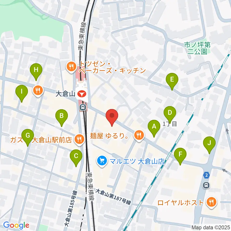 大倉山音楽美術センター周辺の駐車場・コインパーキング一覧地図