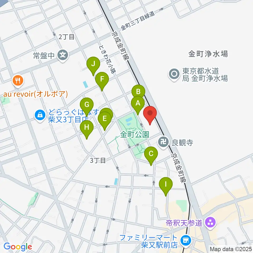 田中音楽教室 金町公園前周辺の駐車場・コインパーキング一覧地図