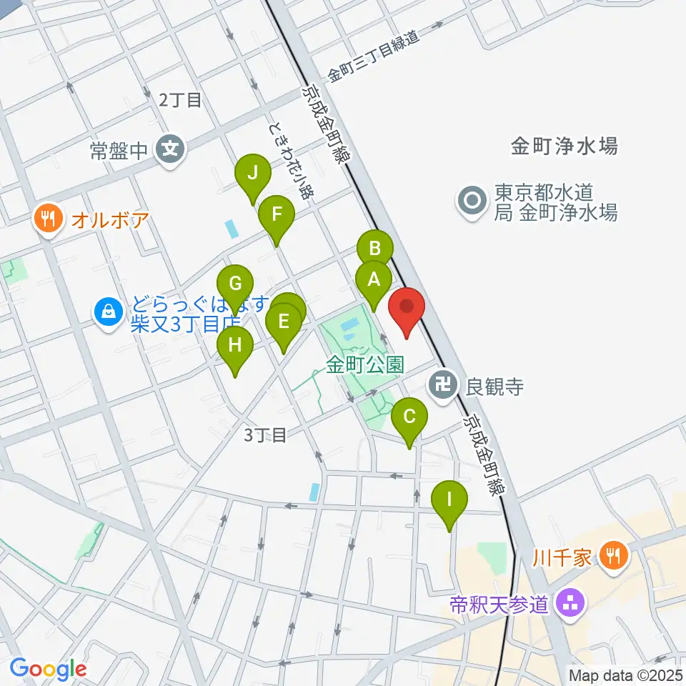 田中音楽教室 金町公園前周辺の駐車場・コインパーキング一覧地図