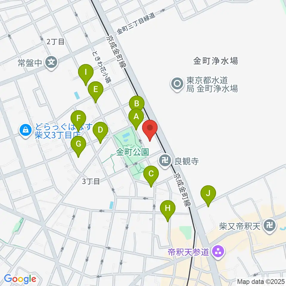 田中音楽教室 金町公園前周辺の駐車場・コインパーキング一覧地図