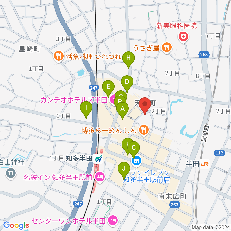 マツイシ楽器 半田ミュージックセンター周辺の駐車場・コインパーキング一覧地図