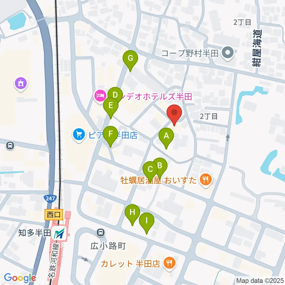 マツイシ楽器 半田ミュージックセンター周辺の駐車場・コインパーキング一覧地図