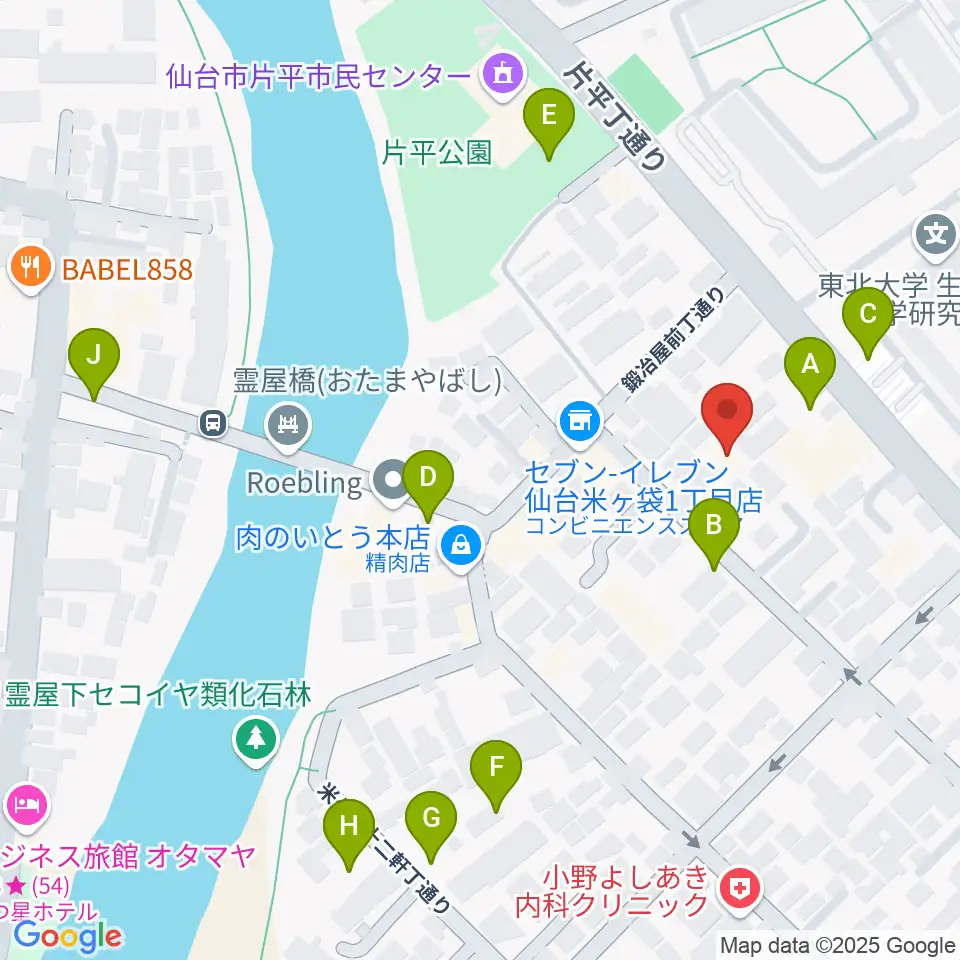 仙台ギター教室 米ヶ袋教室周辺の駐車場・コインパーキング一覧地図