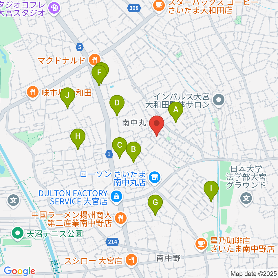 星の音楽教室周辺の駐車場・コインパーキング一覧地図