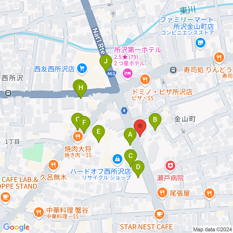 中冨楽器 金山町店周辺の駐車場・コインパーキング一覧地図