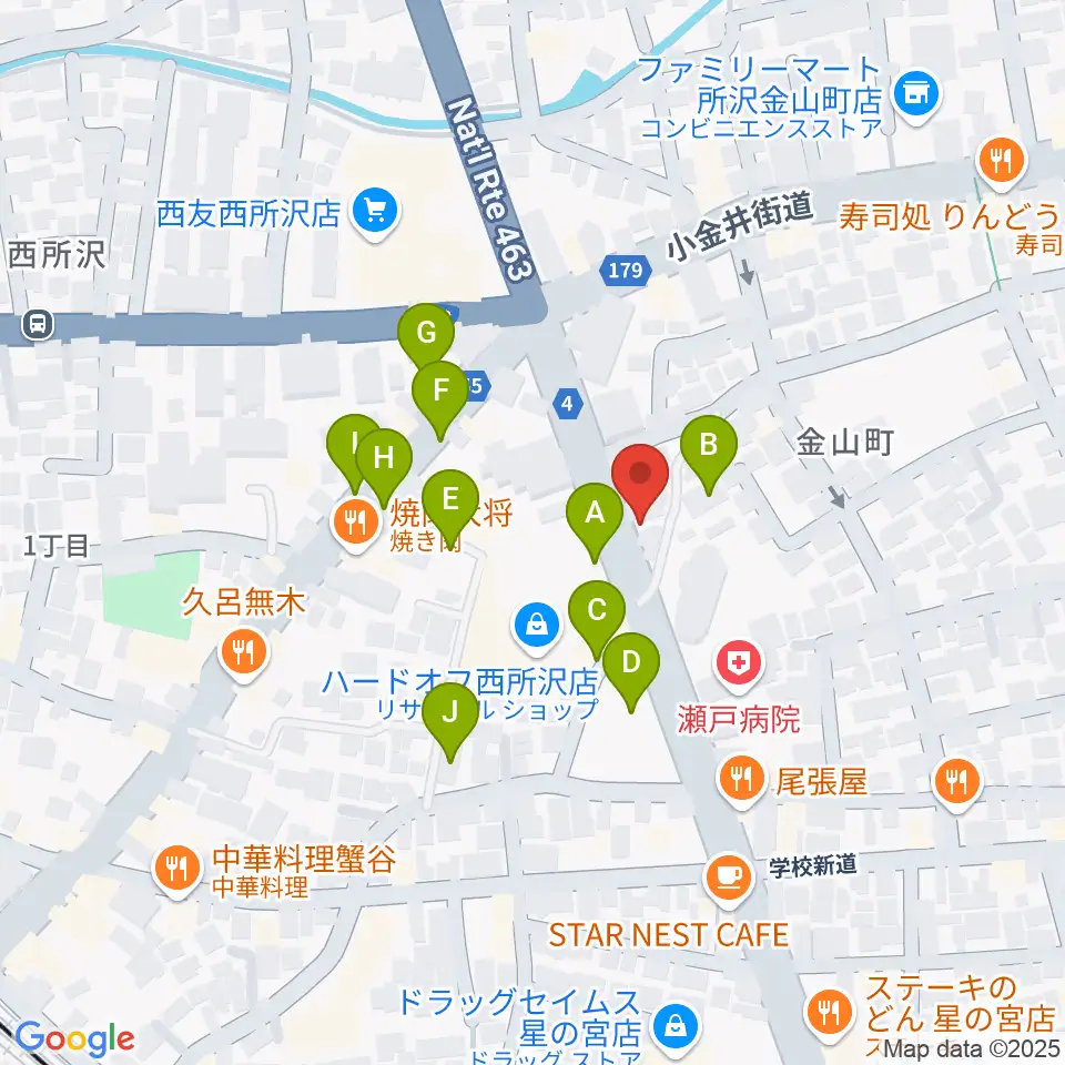 中冨楽器 金山町店周辺の駐車場・コインパーキング一覧地図