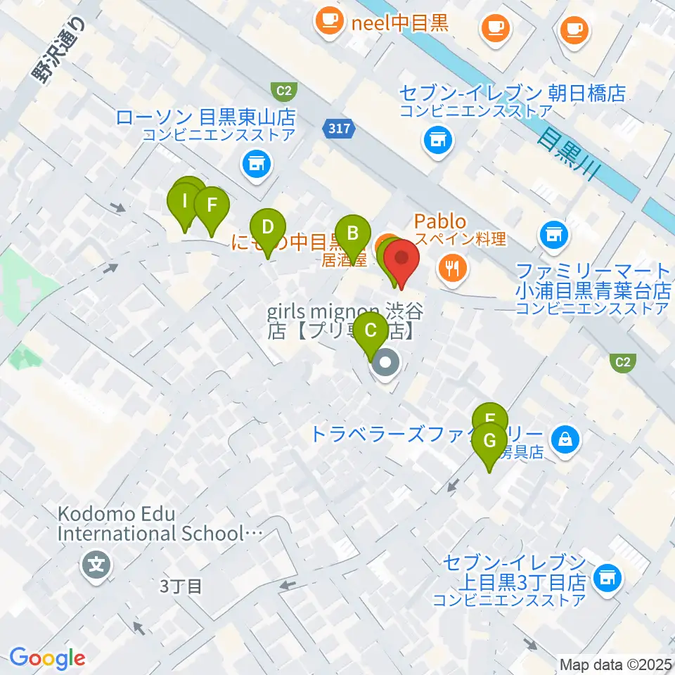 TWO-FIVEギタースクール周辺の駐車場・コインパーキング一覧地図