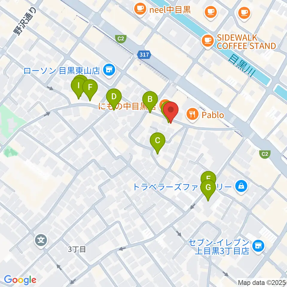 TWO-FIVEギタースクール周辺の駐車場・コインパーキング一覧地図