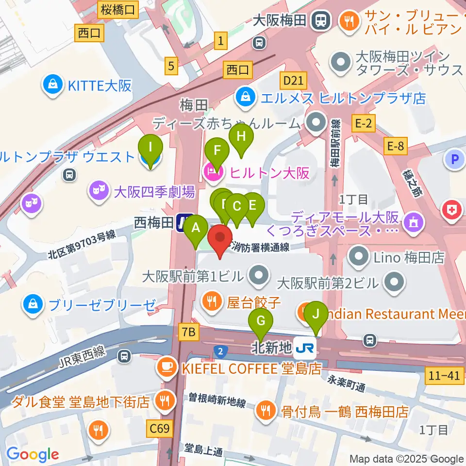 北尾音楽研究所周辺の駐車場・コインパーキング一覧地図