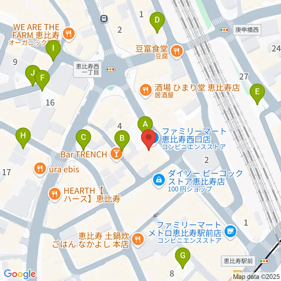 恵比寿ガウディボーカルスクール周辺の駐車場・コインパーキング一覧地図
