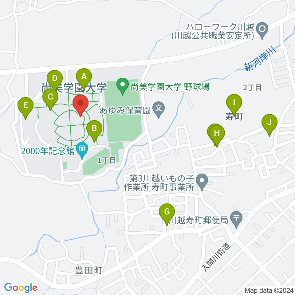 尚美学園大学周辺の駐車場・コインパーキング一覧地図