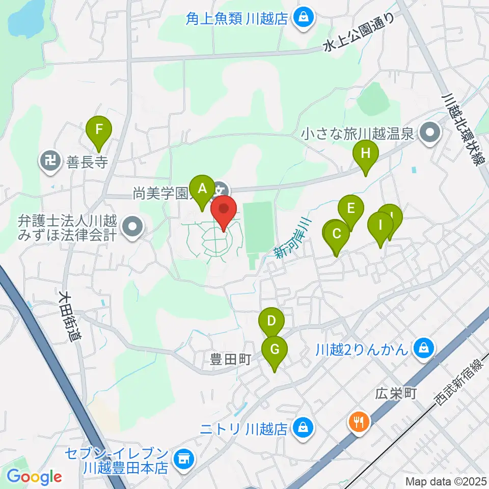 尚美学園大学周辺の駐車場・コインパーキング一覧地図