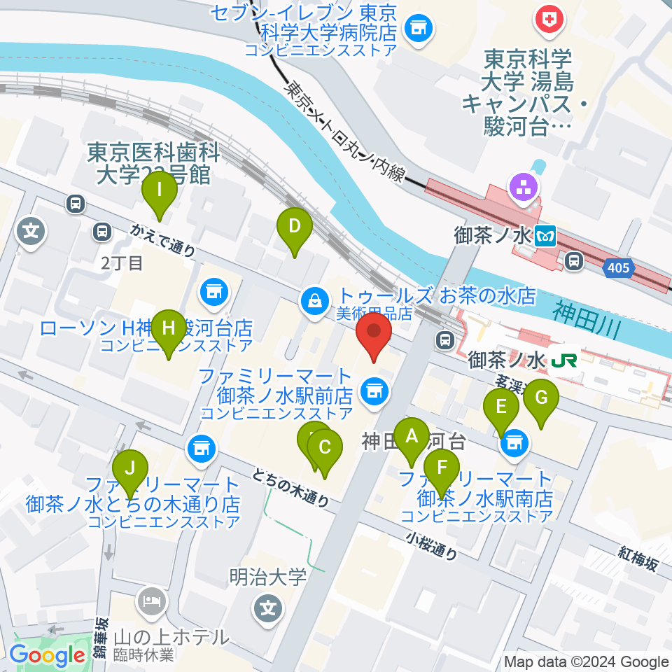 ESPギタークラフトアカデミー東京校周辺の駐車場・コインパーキング一覧地図