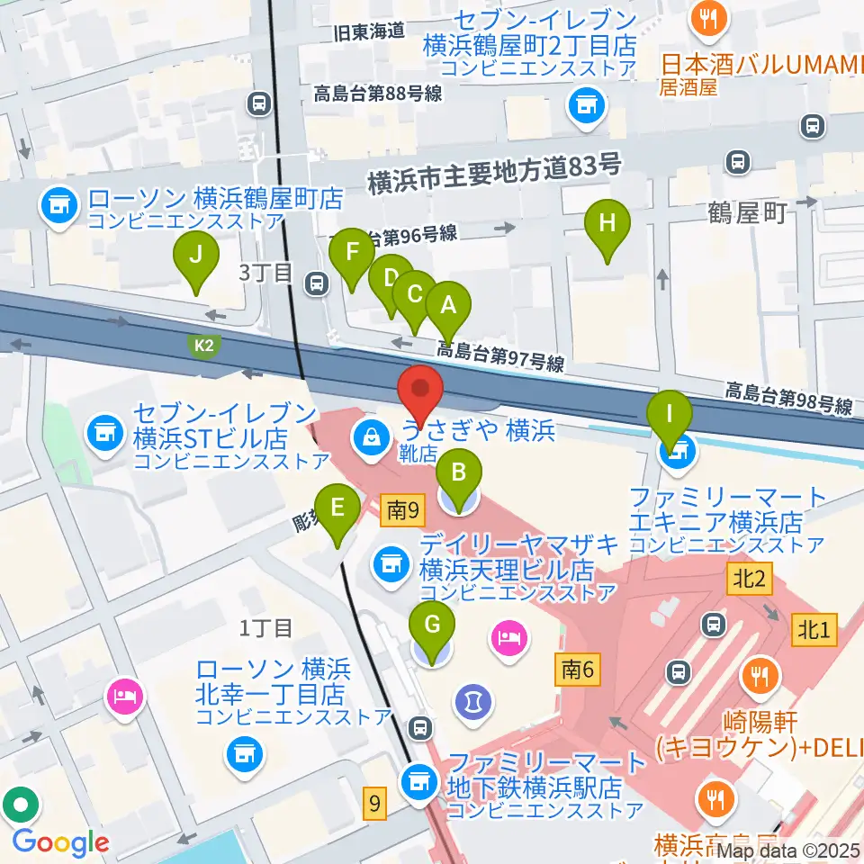 横浜音楽院周辺の駐車場・コインパーキング一覧地図